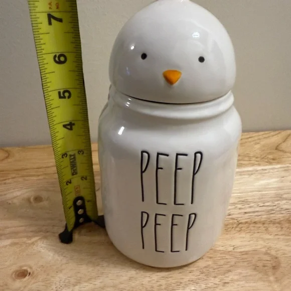 Rae Dunn White and Orange Peep Peep Chick Canister - Picture 5 of 5